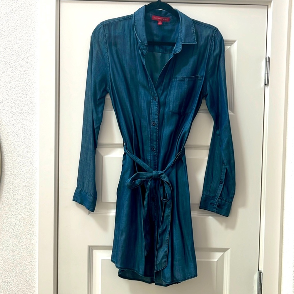 Excellent condition saks fifth avenue denim dress